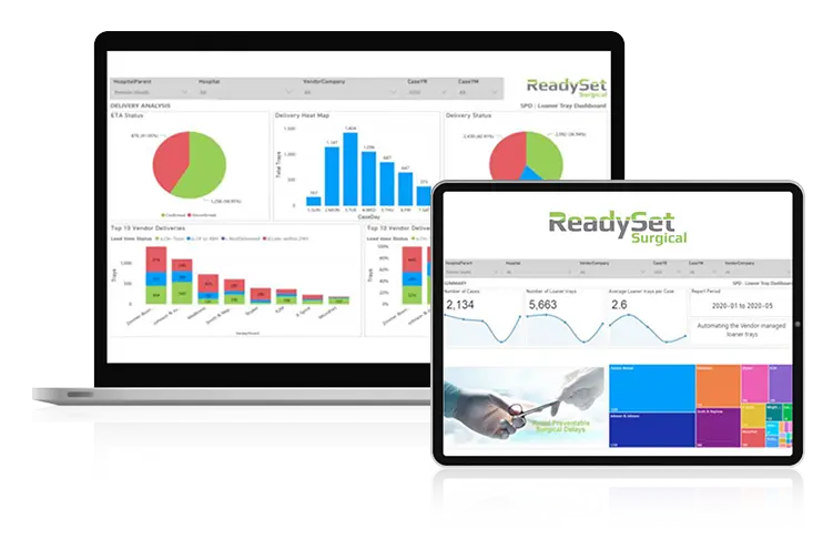 ReadySet Analytics platform on desktop and tablet